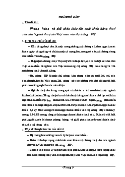 Phương hướng và giải pháp thúc đẩy xuất khẩu hàng thuỷ sản của Ngành thuỷ sản Việt Nam vào thị trường Mỹ