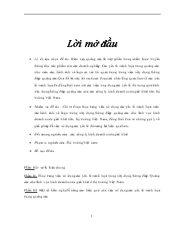 Sử dụng các yếu tố minh họa trong xây dựng thông điệp Quảng cáo cho lĩnh vực kinh doanh nước giải khát ở thị trường Việt Nam