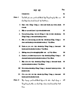 Thực trạng & Giải pháp của quá trình thành lập & tổ chức hoạt động của Tổng Công ty theo mô hình tập đoàn kinh doanh