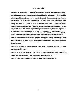 Thực trạng phát triển thương mại Xuất nhập khẩu ngành hàng giầy dép nước ta giai đoạn 2001 đến 2010 - Biện pháp phát triển