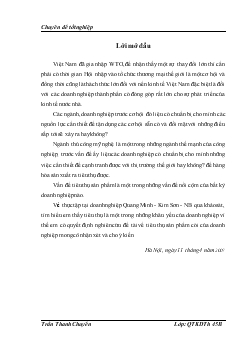 Thực trạng và giải pháp đẩy mạnh tiêu thụ mặt hàng thủ công mỹ nghệ (mặt hàng cói) của Doanh nghiệp Quang Minh