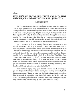 Tính thời vụ trong du lịch & các biện pháp khắc phục tại Công ty Cổ phần du lịch Ao Vua