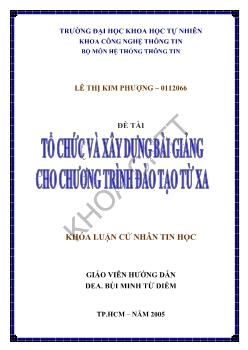 Tổ chức và xây dựng bài giảng cho chương trình đào tạo từ xa