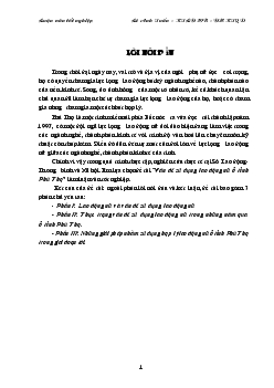Vấn đề sử dụng lao động nữ ở tỉnh Phú Thọ