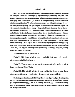 Vận dụng các nguyên tắc trong quản lý chất lượng ở Công ty Đồng Tháp