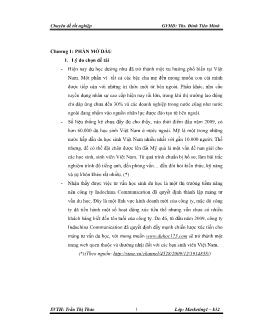 Xây dựng chiến lược xúc tiến cho chương trình du học Mỹ của công ty Indochina Communication
