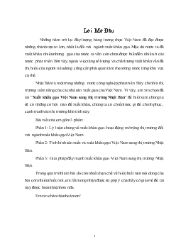 Xuất khẩu gạo Việt Nam sang thị trường Nhật Bản