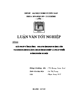 Giải pháp tăng cường họat động huy động vốn tại chi nhánh Ngân hàng nông nghiệp và phát triển nông thôn (AgriBank) Hà Nội
