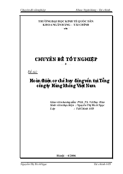 Hoàn thiện cơ chế huy động vốn tại Tổng Công ty Hàng không Việt Nam