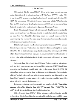Hoàn thiện phương pháp chấm điểm tín dụng Doanh nghiệp vừa và nhỏ tại Ngân hàng thương mại cổ phần Nhà Hà Nội (HabuBank)