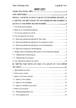 Một số giải pháp hoàn thiện công tác quản lý tài chính ở Công ty cổ phần XNK và đầu tư Thái Dương