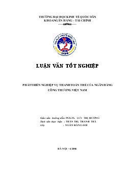 Phát triển nghiệp vụ thanh toán thẻ của Ngân hàng thương mại cổ phần Công Thương (VietinBank) VN