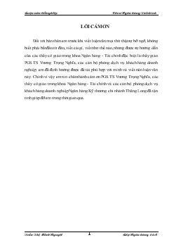 Phát triển thanh toán quốc tế tại Ngân hàng thương mại cổ phần Kỹ Thương (TechcomBank) Việt Nam Chi nhánh Thăng Long