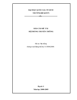 Báo cáo Hệ thống truyền thông - Hệ thống thông tin di động thế hệ 3 CDMA2000