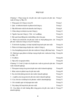 Biện pháp nhằm giảm chi phí sản xuất tại Công ty May 10