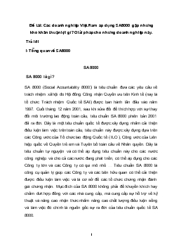 Các doanh nghiệp Việt Nam áp dụng SA8000 gặp những khó khăn thuận lợi gì? Giải pháp cho những doanh nghiệp này