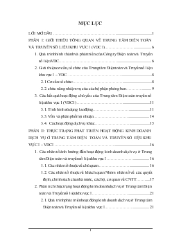 Giải pháp phát triển hoạt động kinh doanh dịch vụ ở Trung tâm Điện toán & Truyền số liệu khu vực 1 (VDC1)