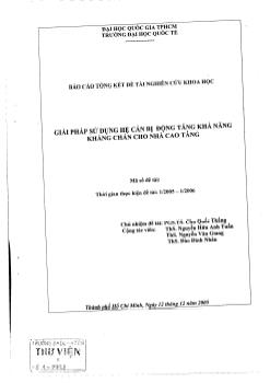 Giải pháp sử dụng hệ cản bị động tăng khả năng kháng chấn cho nhà cao tầng