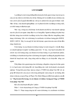Hạch toán tiền lương & các khoản trích theo lương tại Công ty TNHH Giải pháp Việt Mỹ
