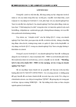 Hệ thống QLCL theo tiêu chuẩn ISO - 9000 và việc áp dụng nó vào trong các doanh nghiệp Việt Nam