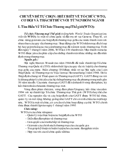 Hiểu biết về tổ chức WTO, cơ hội & thách thức với từng nhóm ngành