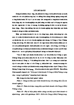 Hiệu quả kinh doanh tại Công ty giày Thăng Long