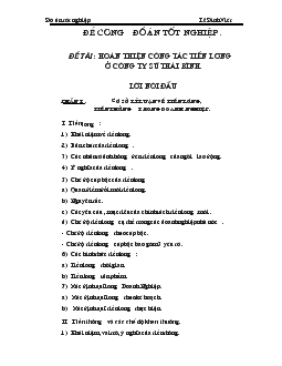 Hoàn thiện công tác tiền lương ở công ty sứ Thái Bình