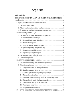 Hoàn thiện công tác tuyển mộ & tuyển chọn Nhân lực của tổ chức trong giai đoạn hiện nay