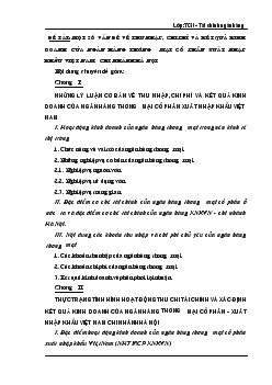 Hoạt động thu chi tài chính & xác định kết quả kinh doanh của Ngân hàng thương Mại Cổ phần Xuất nhập khẩu Việt Nam - Chi nhánh Hà Nội