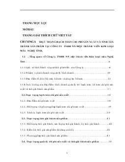 Kế toán chi phí sản xuất & tính giá thành sản phẩm tại Công ty TNHH Nhà nước 1 thành viên Kim Loại Màu Nghệ Tĩnh