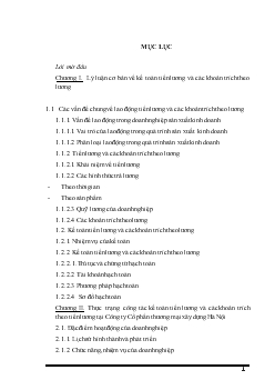 Kế toán tiền lương & các khoản trích theo tiền lương tại Công ty Cổ phần xây dựng & thương mại Hà Nội