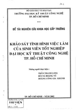 Khảo sát tình hình việc làm của sinh viên tốt nghiệp đại học kỹ nghệ công nghệ TP.HCM