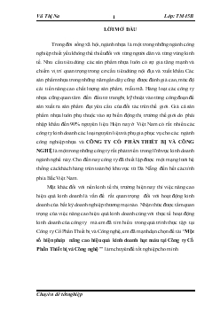 Một số biện pháp nâng cao hiệu quả kinh doanh hạt màu tại Công ty Cổ phần Thiết bị & Công nghệ