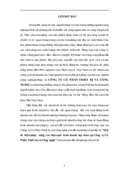 Một số biện pháp nâng cao hiệu quả kinh doanh hạt màu tại Công ty Cổ phần Thiết bị & Công nghệ