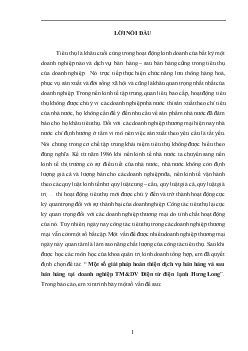 Một số giải pháp hoàn thiện dịch vụ bán hàng & sau bán hàng tại doanh nghiệp TM&DV Điện tử điện lạnh Hưng Long