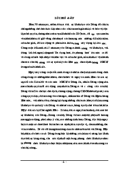 Một số giải pháp nhằm nâng cao năng lực lãnh đạo & sức chiến đấu của tổ chức cơ sở Đảng Bộ Công ty khách sạn Du lịch Thắng Lợi