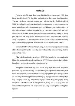 Nâng cao hiệu quả khai thác dây chuyền TRUMF 3000R tại Công ty TNHH Kỹ thuật Năng lượng ENTEC