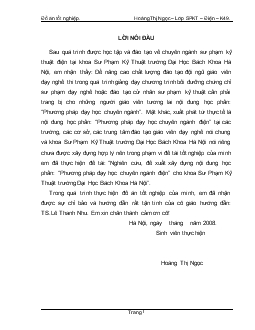 Nghiên cứu, đề xuất xây dựng nội dung học phần: “Phương pháp dạy học chuyên ngành điện” cho khoa Sư Phạm Kỹ Thuật trường Đại Học Bách Khoa Hà Nội