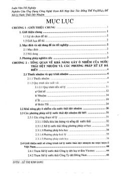 Nghiên cứu ứng dụng công nghệ Ozon kết hợp xúc tác đồng thể Fe2(SO4)3 để xử lý nước thải dệt nhuộm