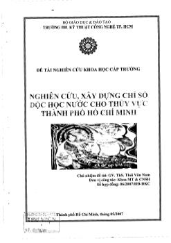 Nghiên cứu, xây dựng chỉ số độc học nước cho thủy vực thành phố TP.HCM