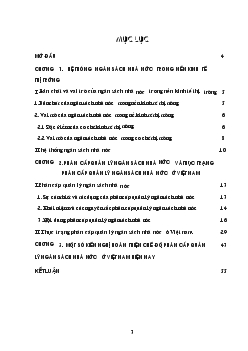 Phân cấp quản lý Ngân sách nhà nước