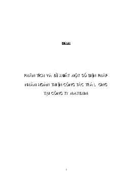 Phân tích & đề xuất biện pháp nhằm hoàn thiện công tác trả lương tại Công ty Matexim