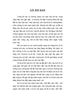 Quan hệ kinh tế thương mại của Việt Nam & Mỹ