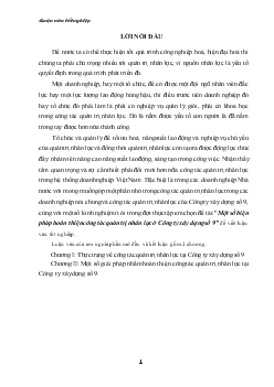 Quản trị nhân lực tại Công ty xây dựng số 9
