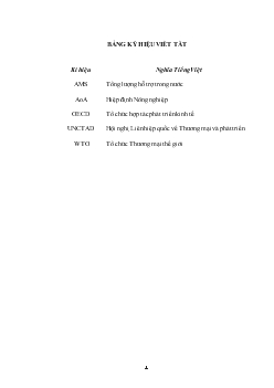 Quy tắc trợ cấp nông nghiệp của WTO & Một số vấn đề đặt ra đối với Việt Nam khi gia nhập WTO