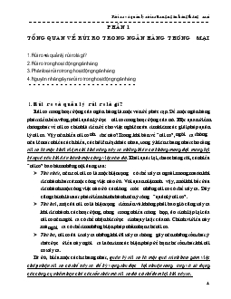 Rủi ro & quản lý rủi ro trong Ngân hàng thương Mại