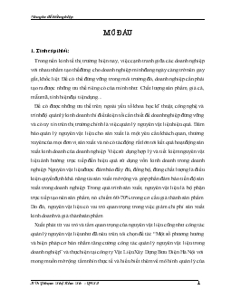 Tăng cường công tác quản lý nguyên vật liệu tại Công ty Vật liệu Xây dựng Bưu Điện Hà Nội