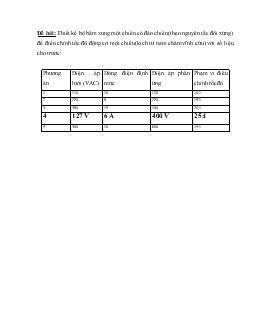 Thiết kế bộ băm xung một chiều có đảo chiều (theo nguyên tắc đối xứng) để điều chỉnh tốc độ động cơ một chiều