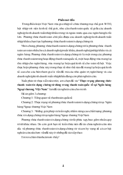 Thực trạng phương thức thanh toán tín dụng chứng từ dùng trong thanh toán quốc tế tại Ngân hàng Ngoại thương Việt Nam