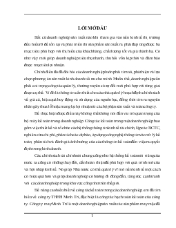 Tổ chức bộ máy & bộ sổ Kế toán tại Công ty TNHH Minh Trí